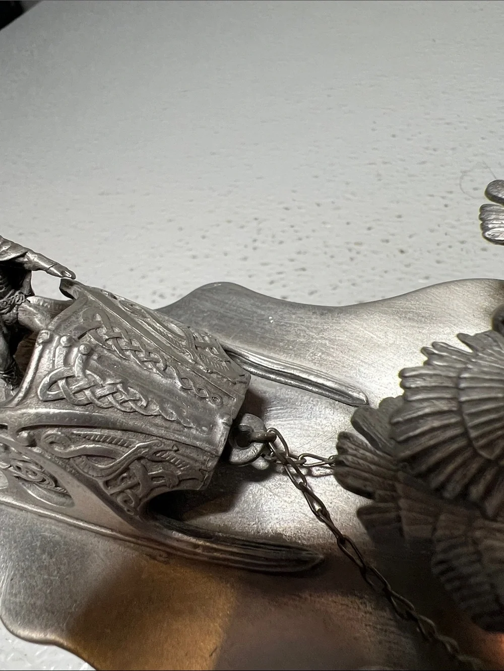 Vintage Partma Pewter 1987 Viking Sleigh Figurine - PP821 Rare